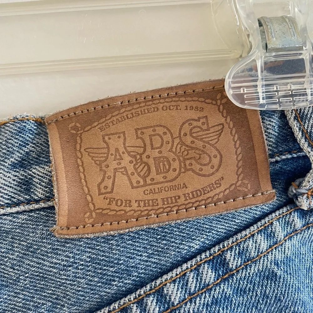 ABS Allen Schwartz embroidered rose denim jeans size 6 RARE!